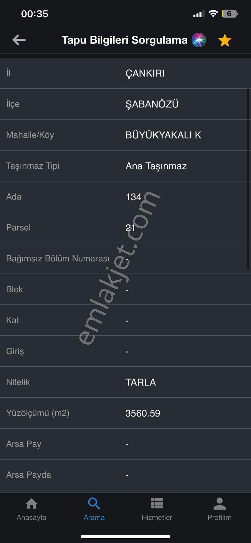 Şabanözü Büyükyakalı Köyü Satılık Tarla Çankırı Şabanözü Tek Tapu Tarla Sahinden