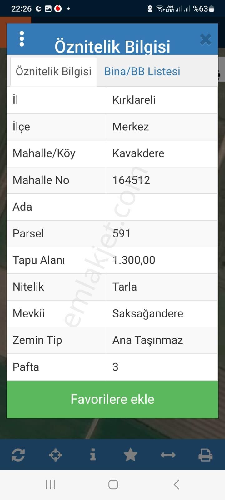 Kırklareli Merkez Kavakdere Köyü Satılık Tarla Kırklareli Merkez Kavakdere Mahallesinde Satılık Tapu 1300 M2 Tarla