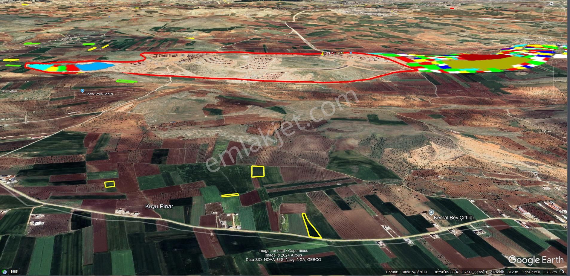 Şahinbey Sarıt Satılık Tarla Mesken Emlak'dn Sarıt'ta 55 Metre Resmi Yola Cepheli Döş Konumda