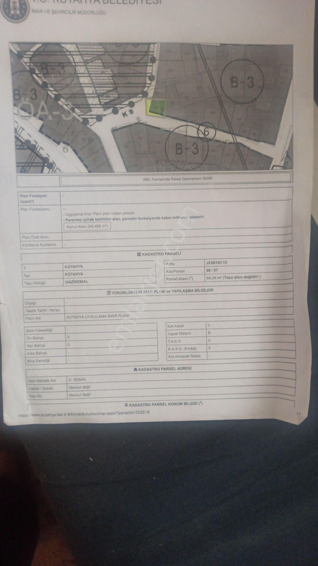 Kütahya Şehir Merkezinde Acil Satılık İmarlı Arsa - Görsel 3