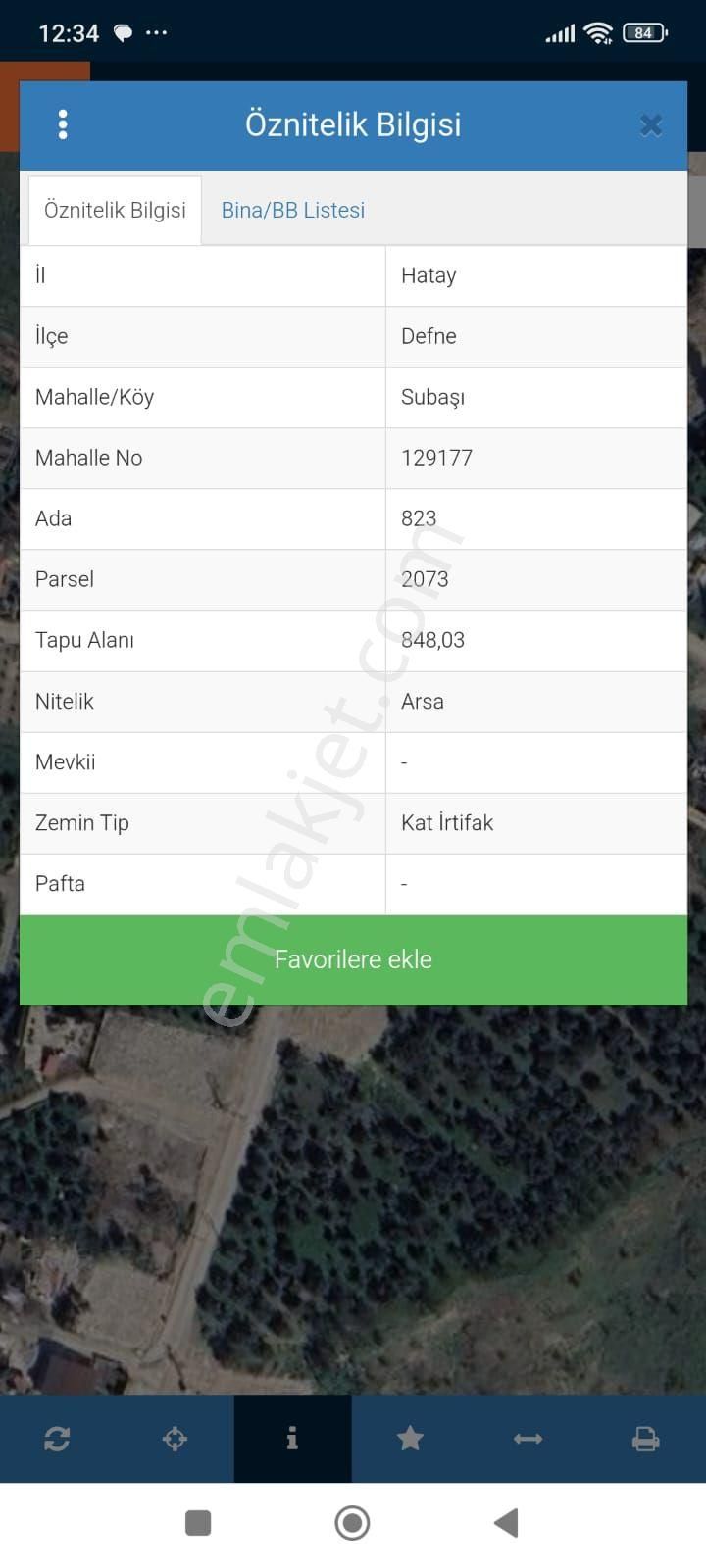 Defne Subaşı Satılık Tarla Hatay Defne Subaşında 5 Kat İmarlı Parsel