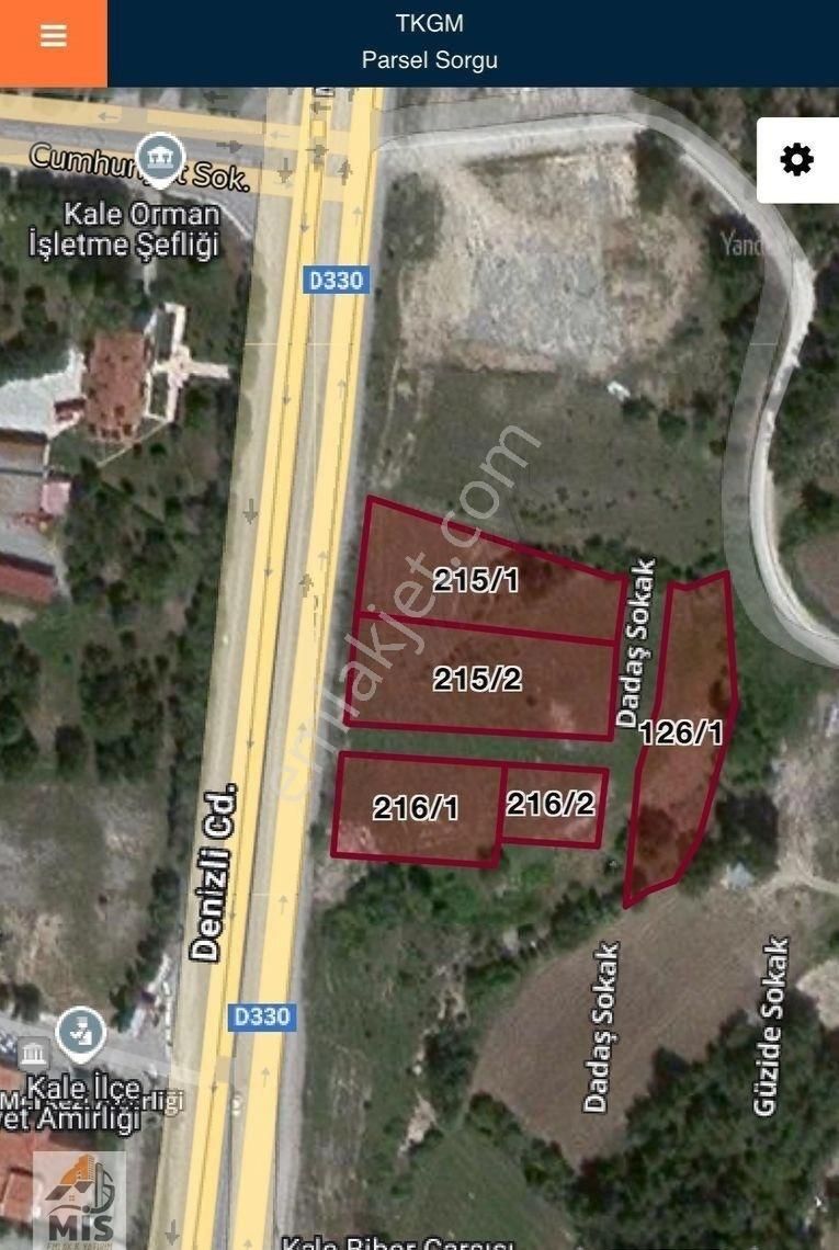 Kale Cumhuriyet Satılık Ticari İmarlı Muğla Yoluna Sıfır Tercihli Alan 1330 M2 Arsa