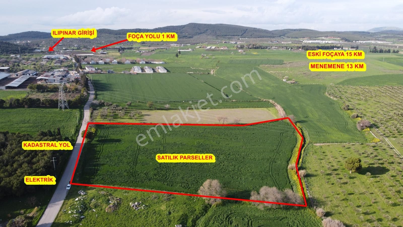 Foça Ilıpınar Satılık Arazi Foça Ilıpınarda Yola Cepheli 1483 M2 Yatırımlık Değerli Arazi