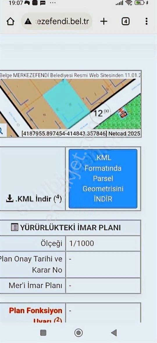 Merkezefendi Çakmak Satılık Konut İmarlı Karahasanlıda 930 Metrekare 4 Kat İmarlı Park Cepeli Arsa