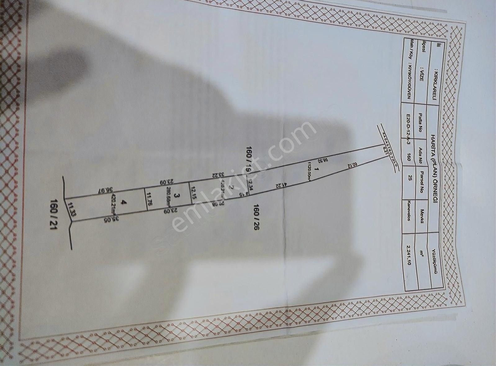 Vize Kıyıköy Bld. (Güven) Satılık Tarla Kıyıköy'de Merkeze Yakın 420 M2 Hisseli Satılık Arsa Fırsatı