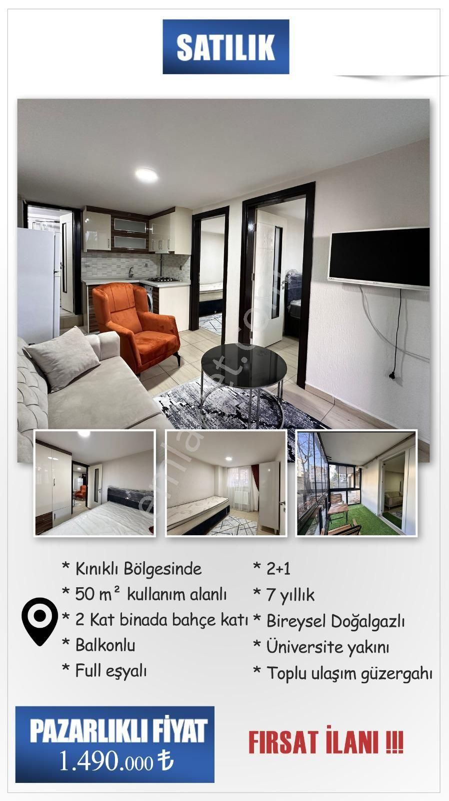 Pamukkale Asmalıevler Satılık Daire Kınıklı *asmalıevler Mevki 50m2* 2+1