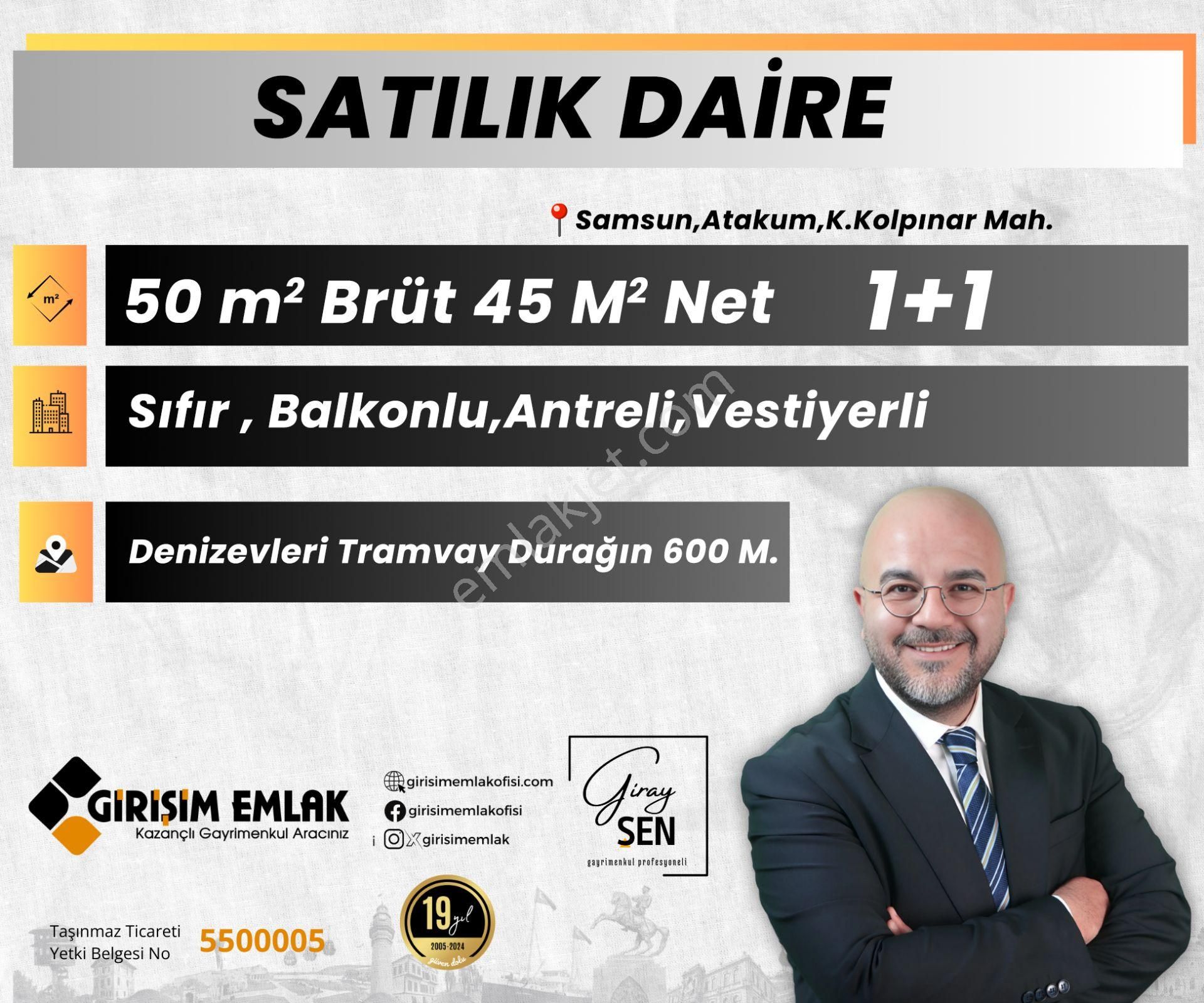 Atakum Küçükkolpınar Satılık Daire Geniş Antreli Sıfır 1+1 Satılık Daire