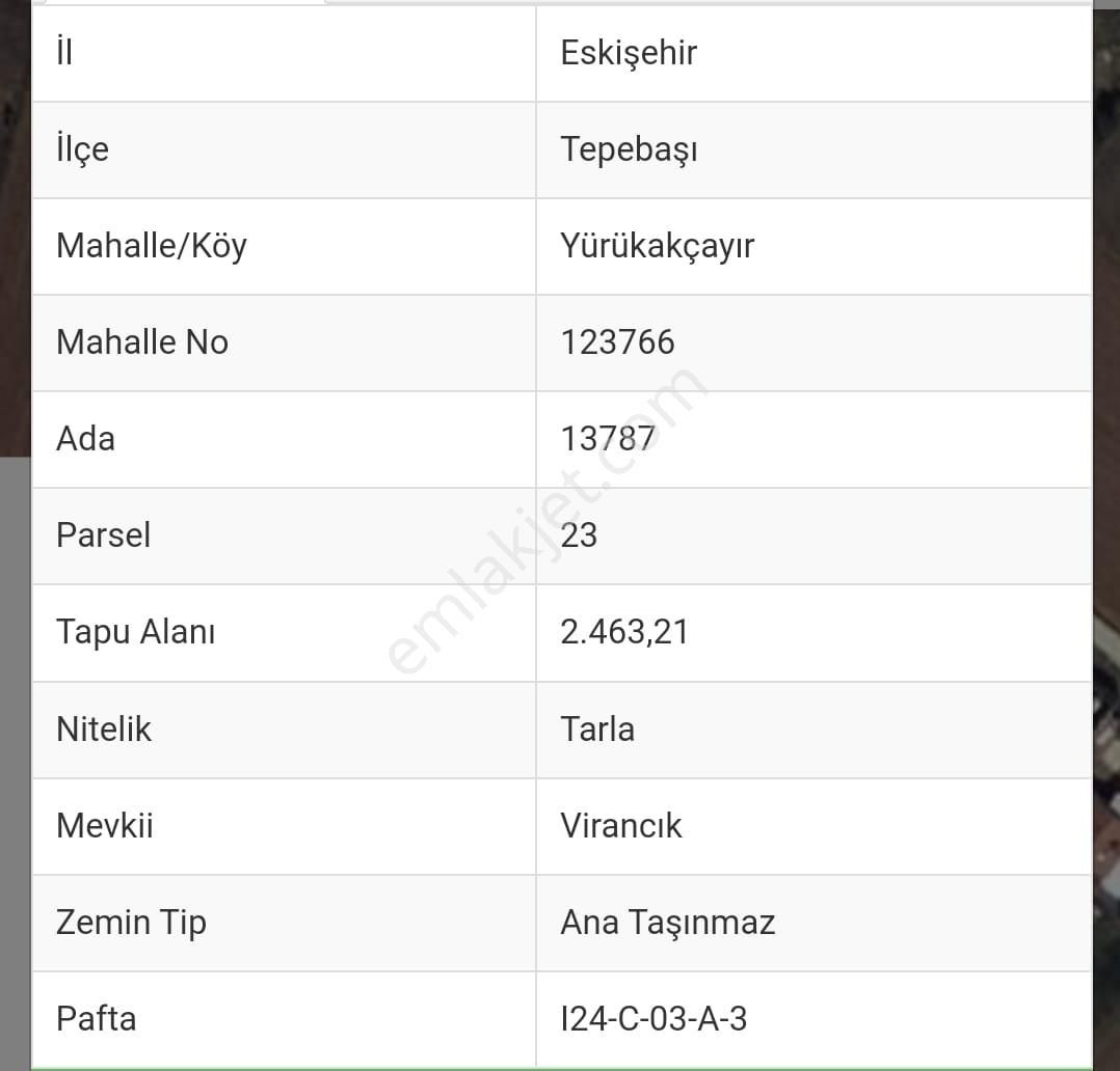 Tepebaşı Yürükakçayır Satılık Tarla İki Gayrimenkul Danışmanlık Dan Yürükakçayır Mahallesinde Satılık 2463 Mt Tarla