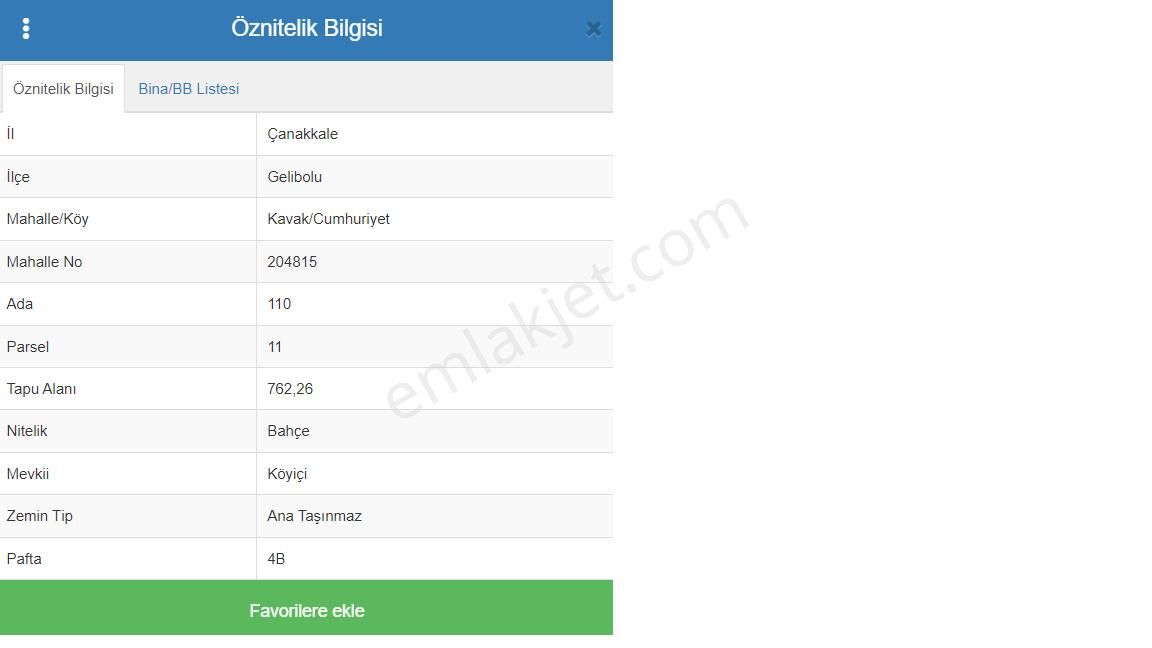 Gelibolu Kavakköy Bld. (Cumhuriyet) Satılık Bağ & Bahçe Kavak Cumhuriyet Mahallesi Satılık Bahçe