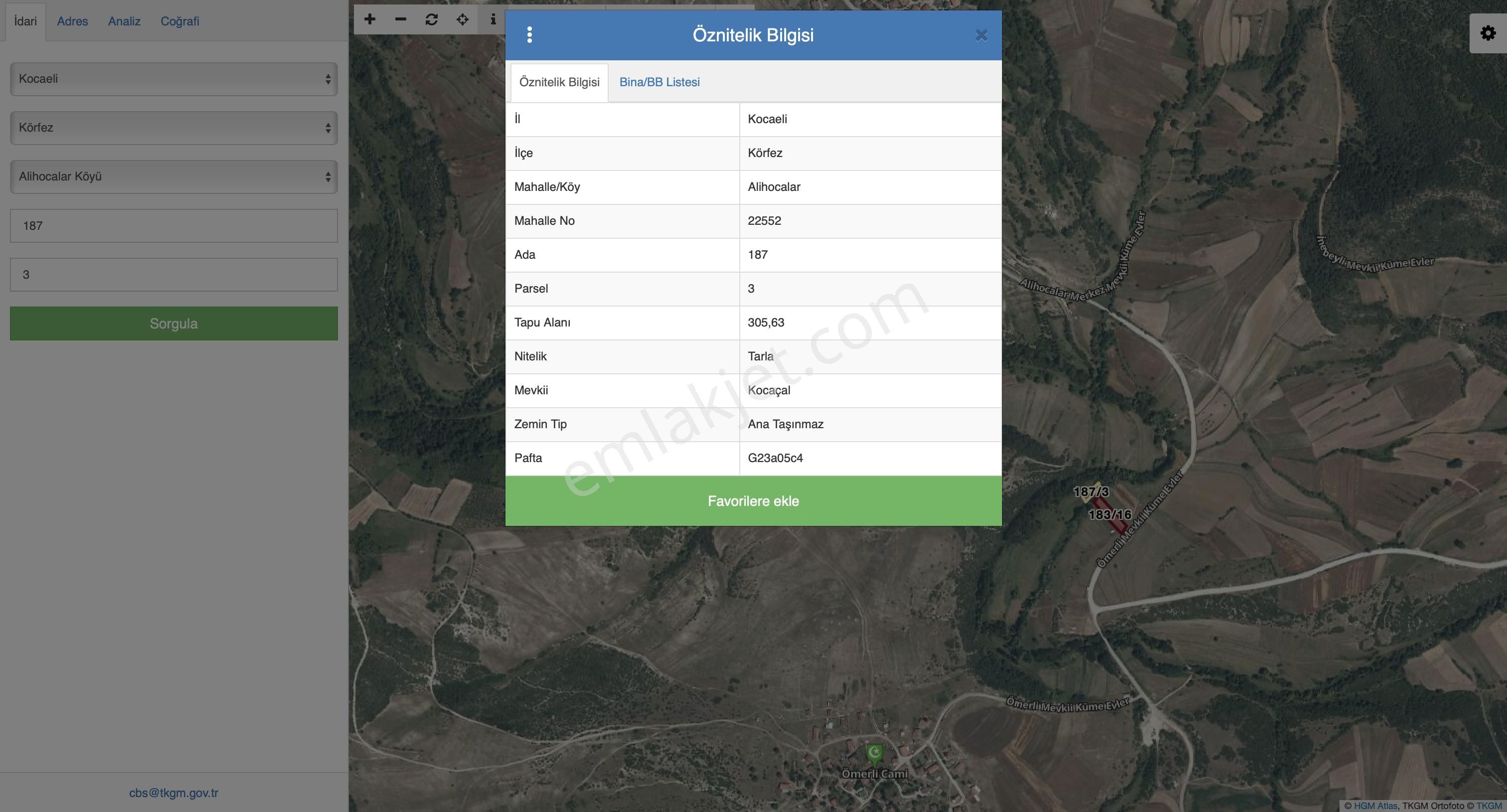 Körfez Alihocalar Satılık Tarla Kocaeli Körfez Alihocalar Mh Asfalt Yola 1 Parsel 306 M2 Fırsat Satılık Tarla