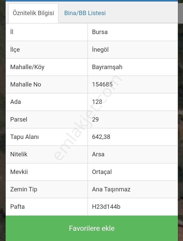 İnegöl Akhisar Satılık Tarla Aygül'den Bursa İnegöl Bayramşah 375 M2 İnşaat Alanı 2 Kat İmarlı Satılık Arsa