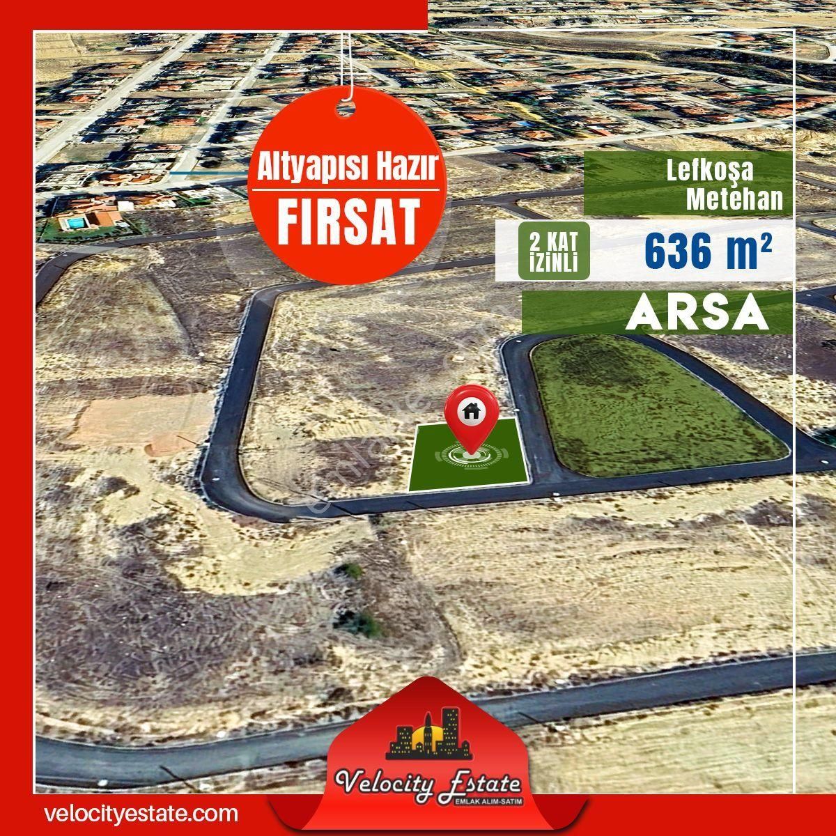 Lefkoşa Aydemet Satılık Konut İmarlı Lefkoşa Metehan Bölgesinde 636 M² Satılık Fırsat Köşe Arsa