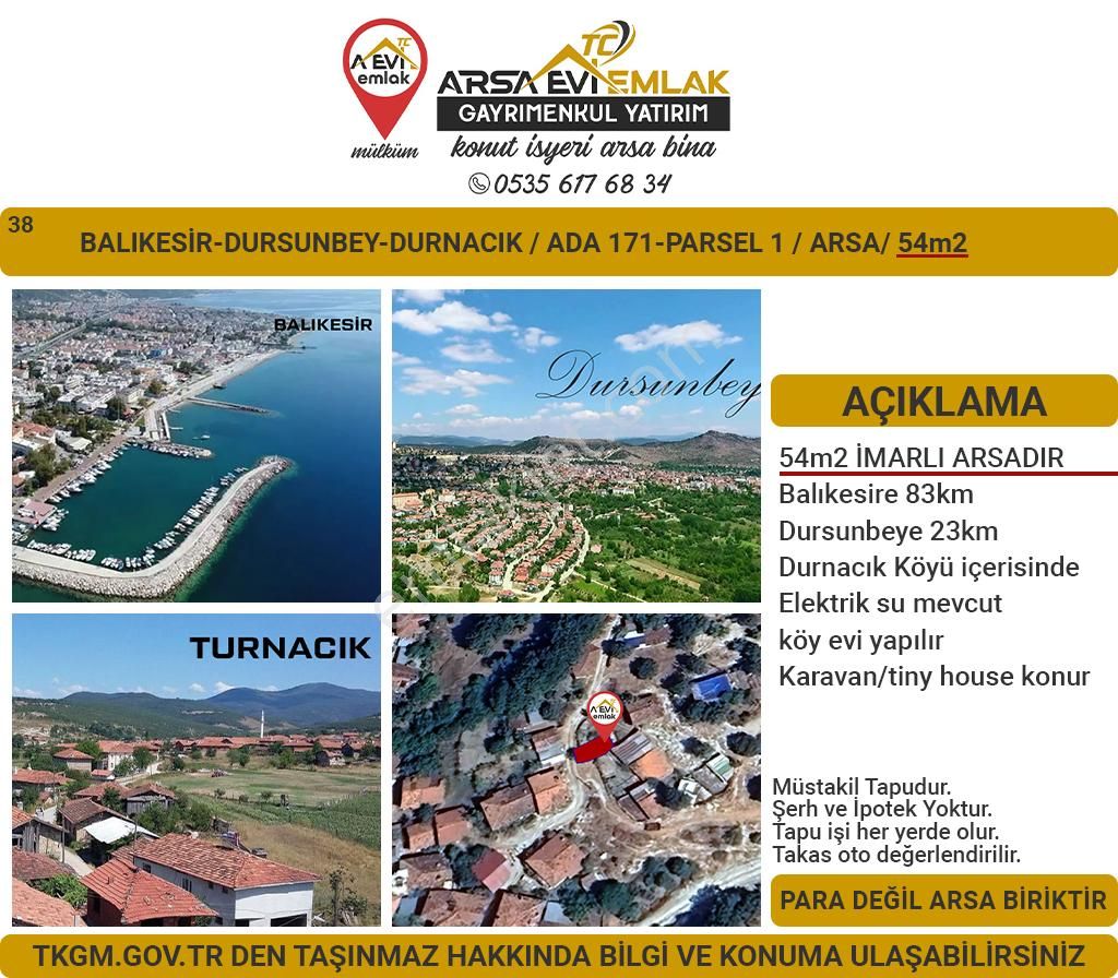 Dursunbey Turnacık Satılık Konut İmarlı Balıkesir-dursunbey-durnacık-53m2 İmarlı Arsa