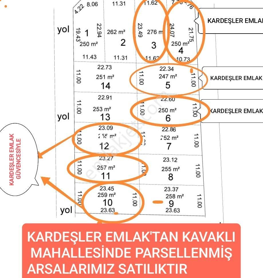 Adana Seyhan Satılık Ada Küçük Dikili Kavaklı Mahallesinde Parsellenmiş 250-500-125 M2 Satılık Arsa