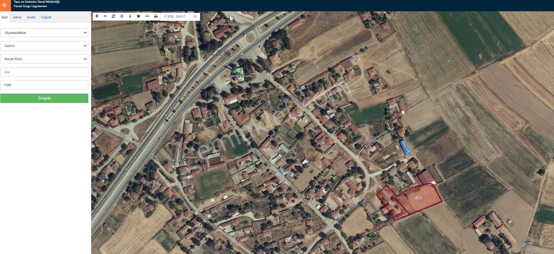 Afyonkarahisar Dazkırı Bozan Köyünde Toplam 4115 M2 Satılık Arsa 4.500.000 Tl Az Pazarlıklı - Görsel 16