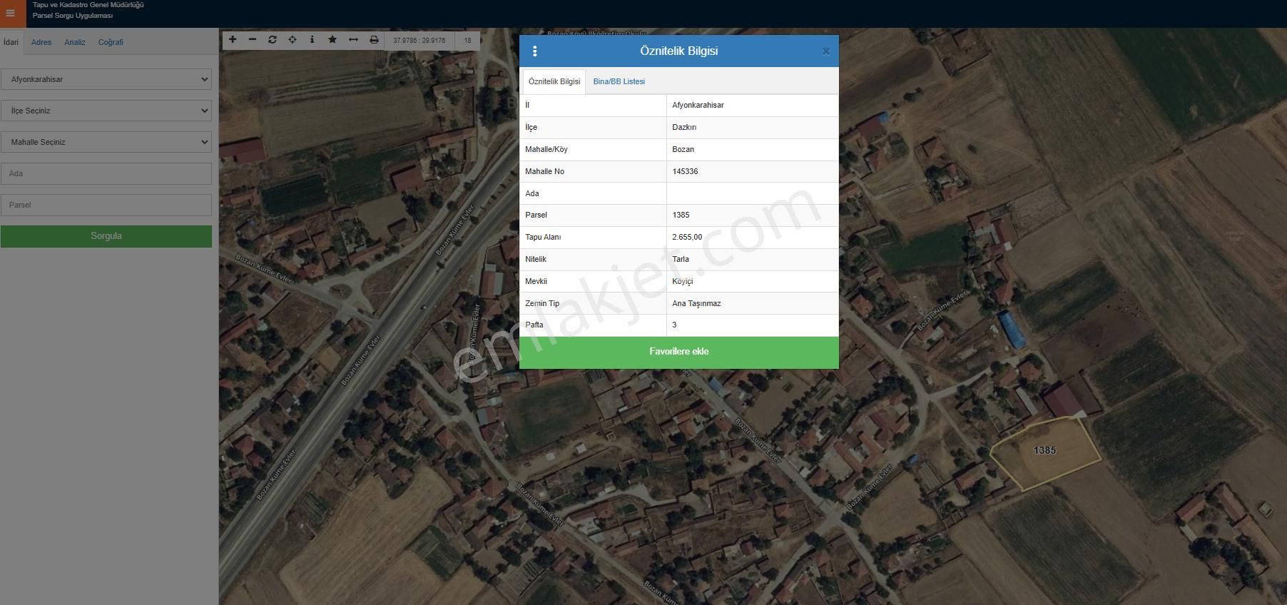 Afyonkarahisar Dazkırı Bozan Köyünde Toplam 4115 M2 Satılık Arsa 4.500.000 Tl Az Pazarlıklı - Görsel 15
