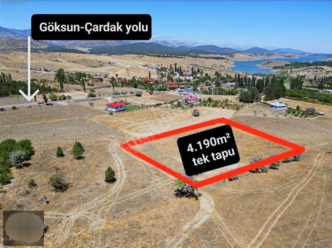 Göksun Kale Satılık Tarla Kahramanmaraş Göksun Kale Mahllesi Satılık Tektapu 4192 M2 Tarla Göl Manzaralı Yol Kenarı