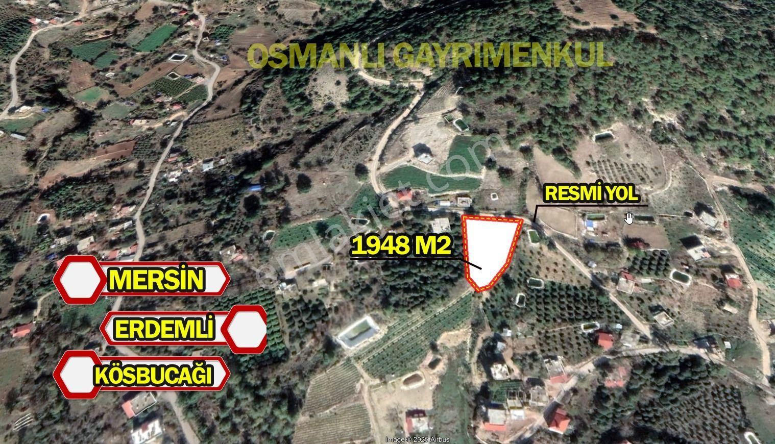 Erdemli Kösbucağı Satılık Konut İmarlı ✅erdemli Kösbucağın Da Satılık 1948 M2 Tarla