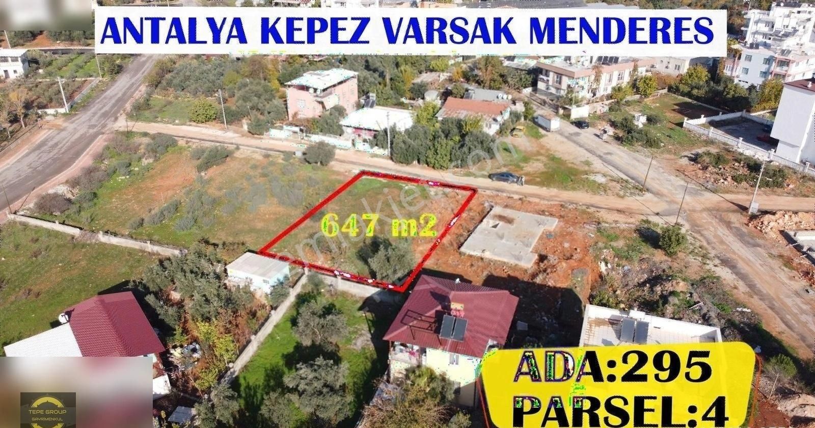 Kepez Varsak Menderes Satılık Konut İmarlı Antalya Kepez Menderes Mahallesinde 647 M2 İmarlı Satılık Arsa