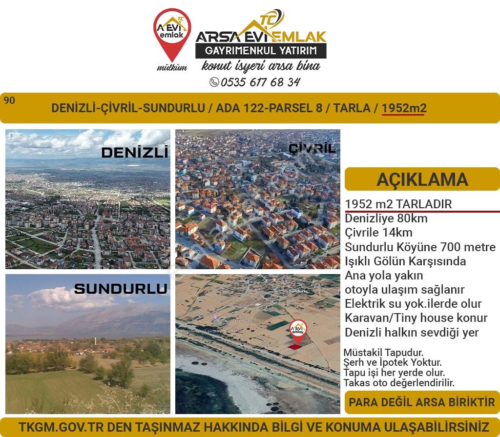 Çivril Sundurlu Satılık Tarla Denizli-çivril-sundurlu Satılık 1952m2 Tarla