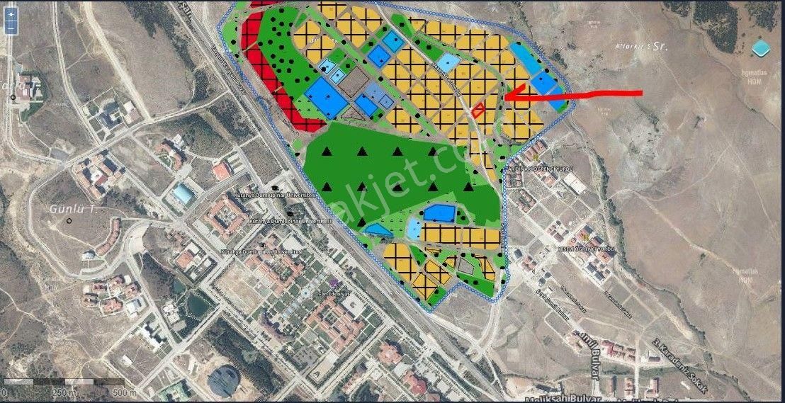 Kütahya Merkez Andız Satılık Konut+Ticaret Alanı Kütahya Merkez De Üniversite Karşısı 1439 M2 Satılık Arsa