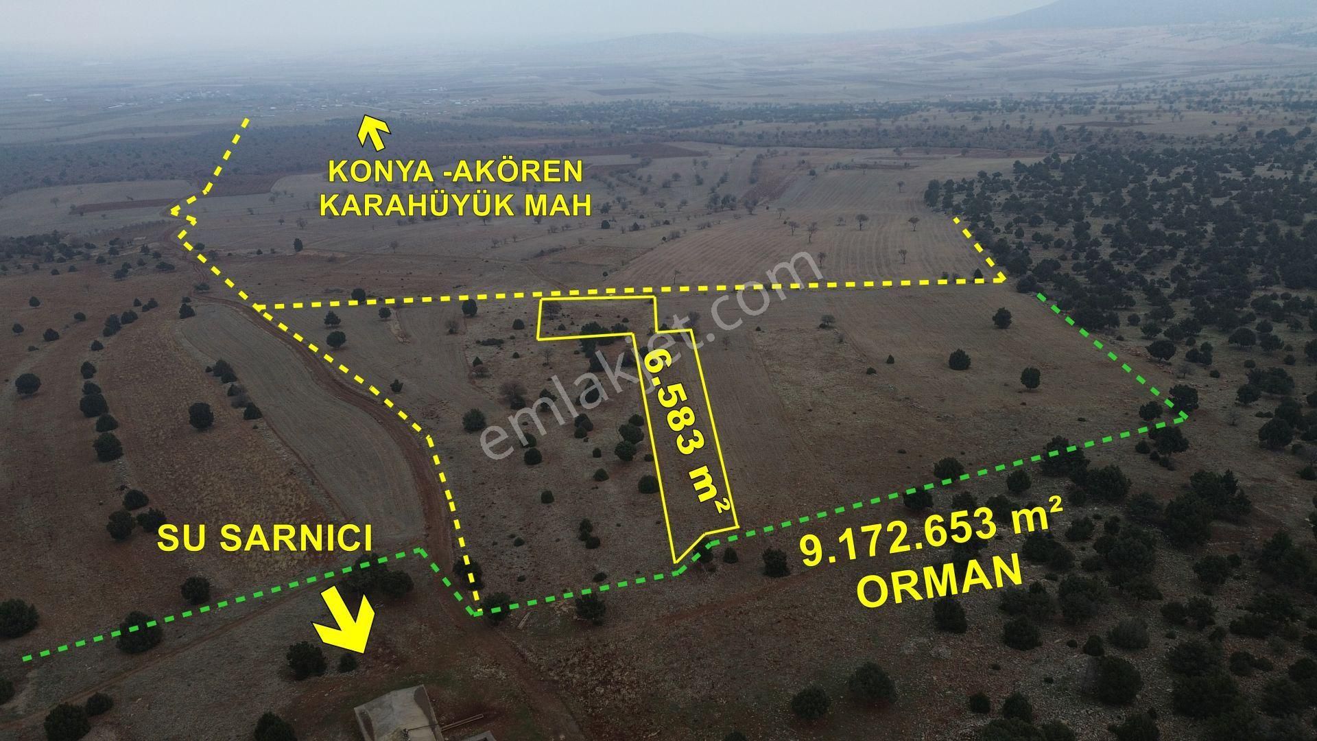 Akören Karahüyük Satılık Tarla Konya / Akören / Karahüyük Mahallesinde 6.583 M² Müstakil Tapulu Tarla