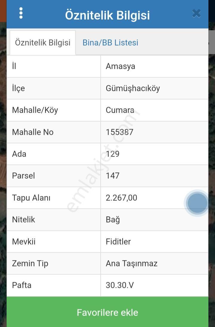 Gümüşhacıköy Cumara Satılık Bağ & Bahçe Asemlak Satıyor Gümüşhacıköy . Turna Bağlarında Bağ Yeri