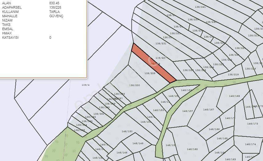 Kahramankazan Güvenç Satılık Bağ & Bahçe Petek Emlak'tan Güvençte Yolu Olan 830m2 Bağ