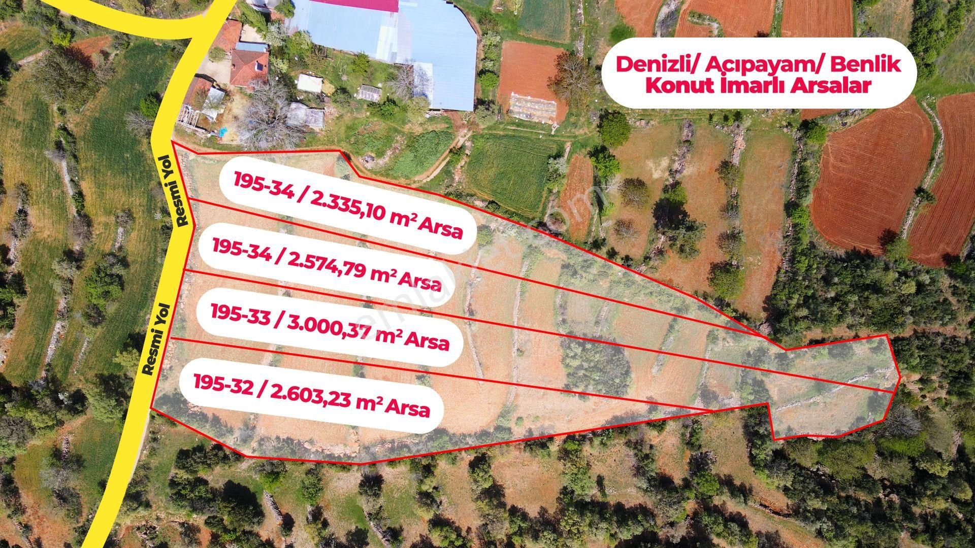 Acıpayam Benlik Satılık Konut İmarlı Denizli Acıpayam'da Çok İyi Konumda 2.335 M² İmarlı Köyiçi Arsa