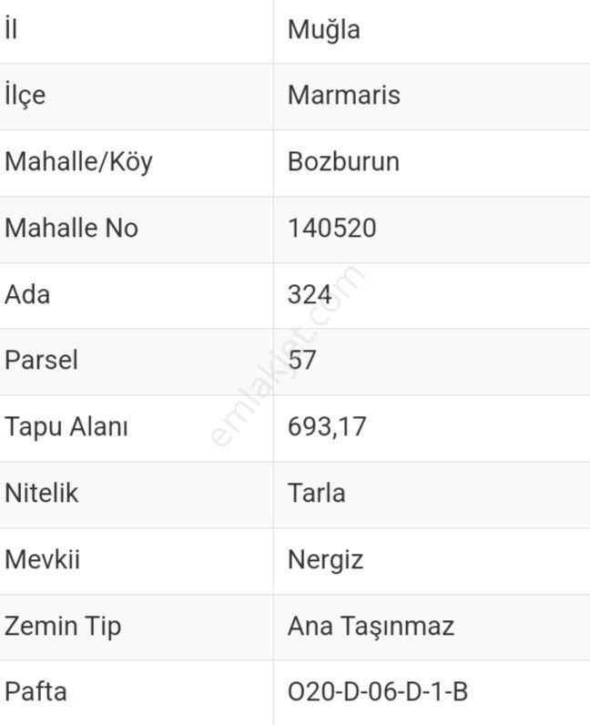 Ebrar&can'dan Bozburun Nergiz Mevkii 693 Metrekare - Görsel 4
