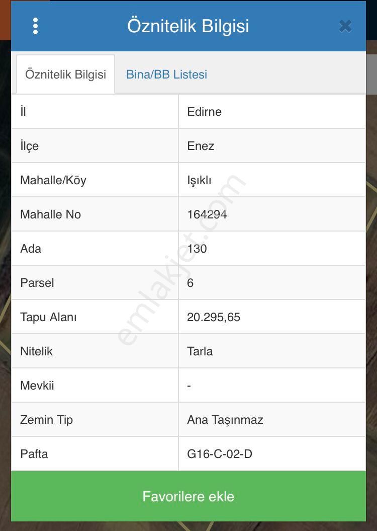 Enez Işıklı Köyü Satılık Tarla Edirne Enez Işıklar Köyünde 20 Dönüm Verimli Tarla Çiflik Arazisi %5 İmarlı