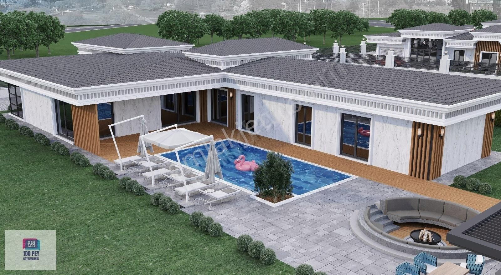 Gölbaşı Ballıkpınar Satılık Villa Tek Kat-yatay Mimari-1750 M2 Bahçe-330 M2 Kullanım Alanlı Villa