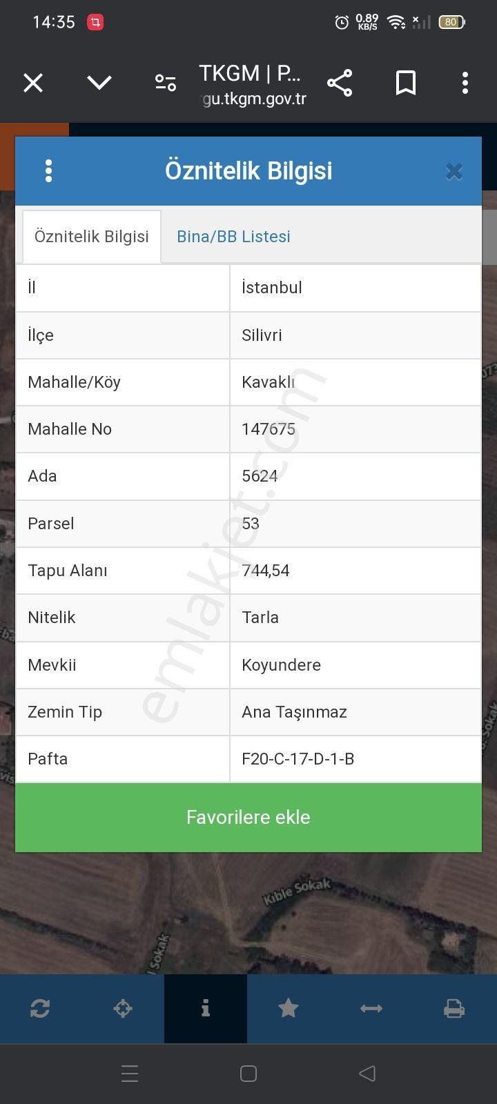 Silivri Kavaklı İstiklal Satılık Konut İmarlı Silivri Kavaklı'da %15 Oturumlu Satılık Arsa