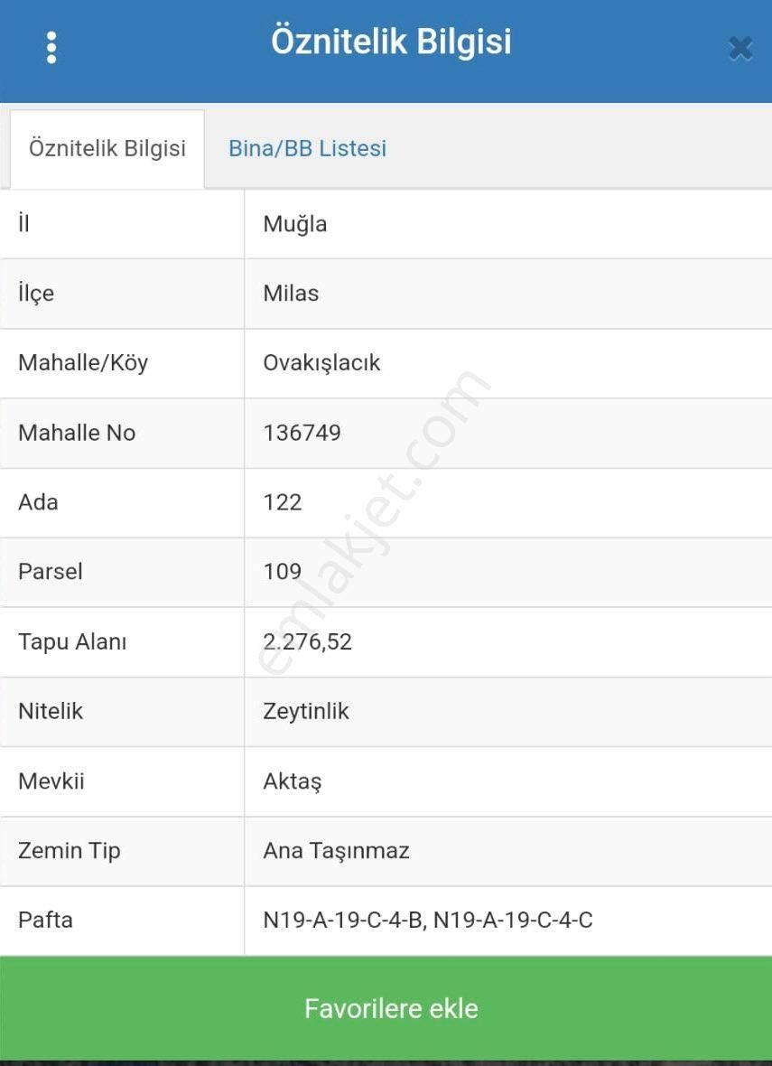 Milas Ovakışlacık Satılık Tarla Milas Ovakışlacık Satılık Zeytinlik