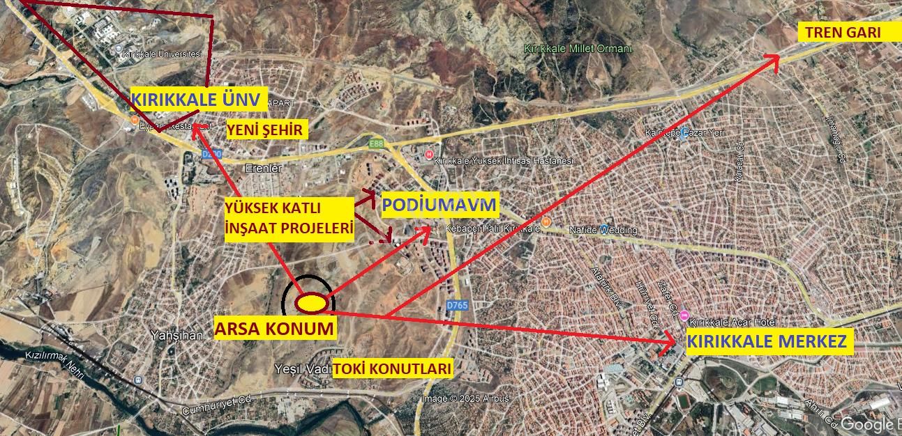 Yahşihan Emirler Satılık Konut İmarlı Kırıkkale'de Podium Avm Arkası Yüzük Taşı Kaçmaz Yatırım Arsası