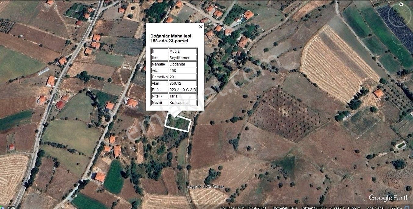 Seydikemerde Dost Emlaktan Doğanlar Mah Kızılcapınar Mevkii 850m²satılık Tarla - Görsel 4