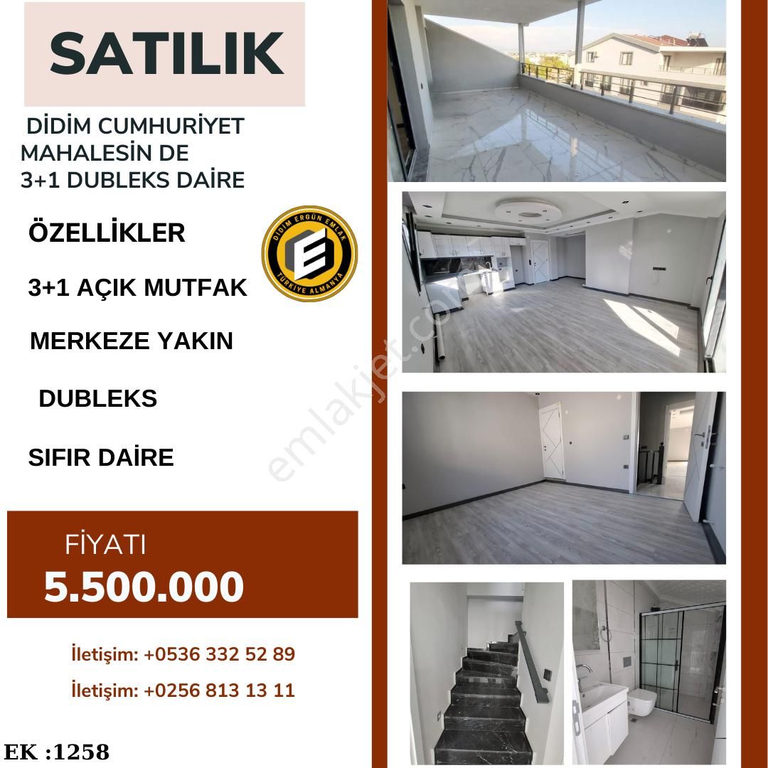 Didim Cumhuriyet Satılık Daire Didim Cumhuriyet Mahalesin De 3+1satılık Dubleks Daire (ek : 1258)