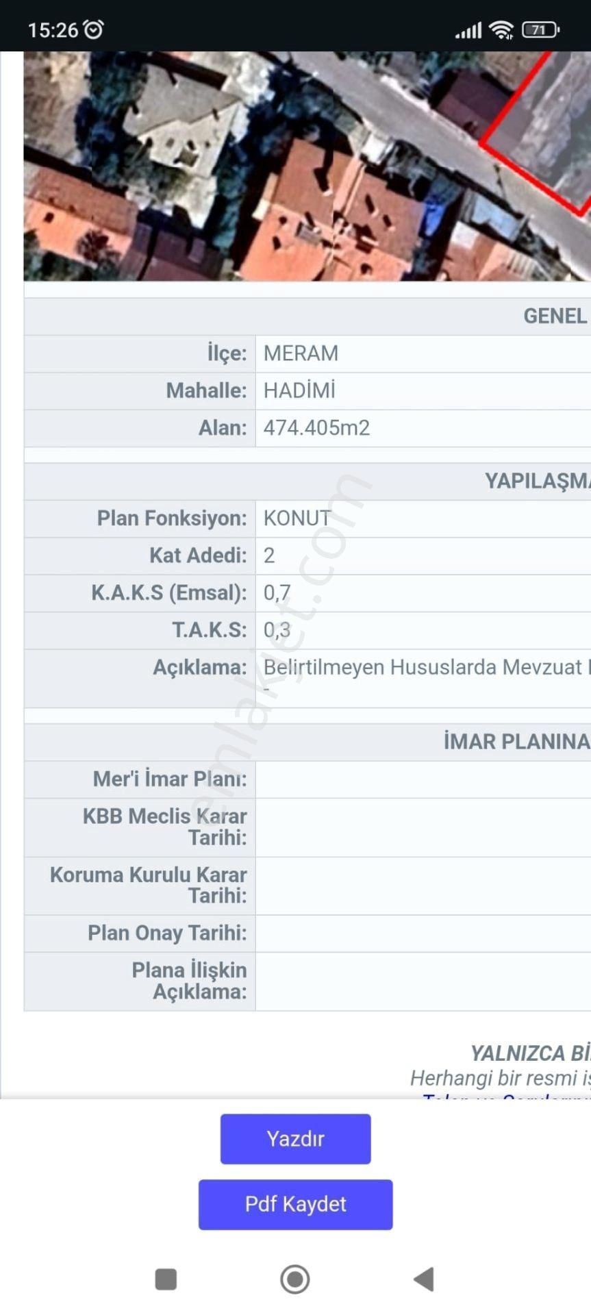 Meram Hadimi Satılık Konut İmarlı Emlakyap Tan Meram Hadimi Mah De Satılık Konut İmarlı Arsa