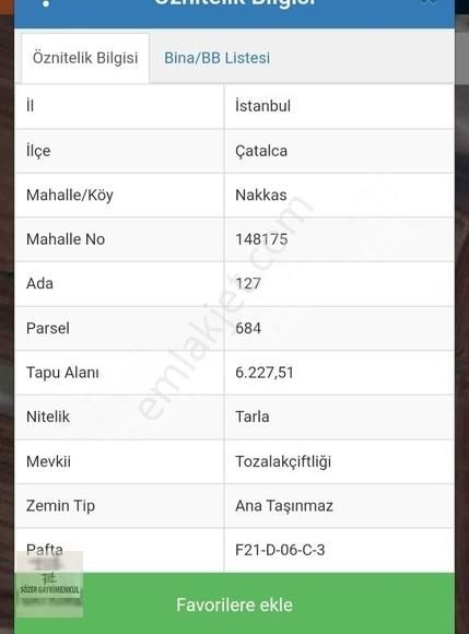 Çatalca Nakkaş Satılık Tarla Çatalca Nakkaş'da Uygun Arsa