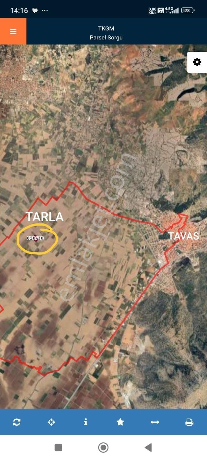 Tavas Orta Satılık Tarla Denizli/ Tavas Merkez Orta Mahalle Yolu Ve Su İmkanı Olan Verimli Tarla