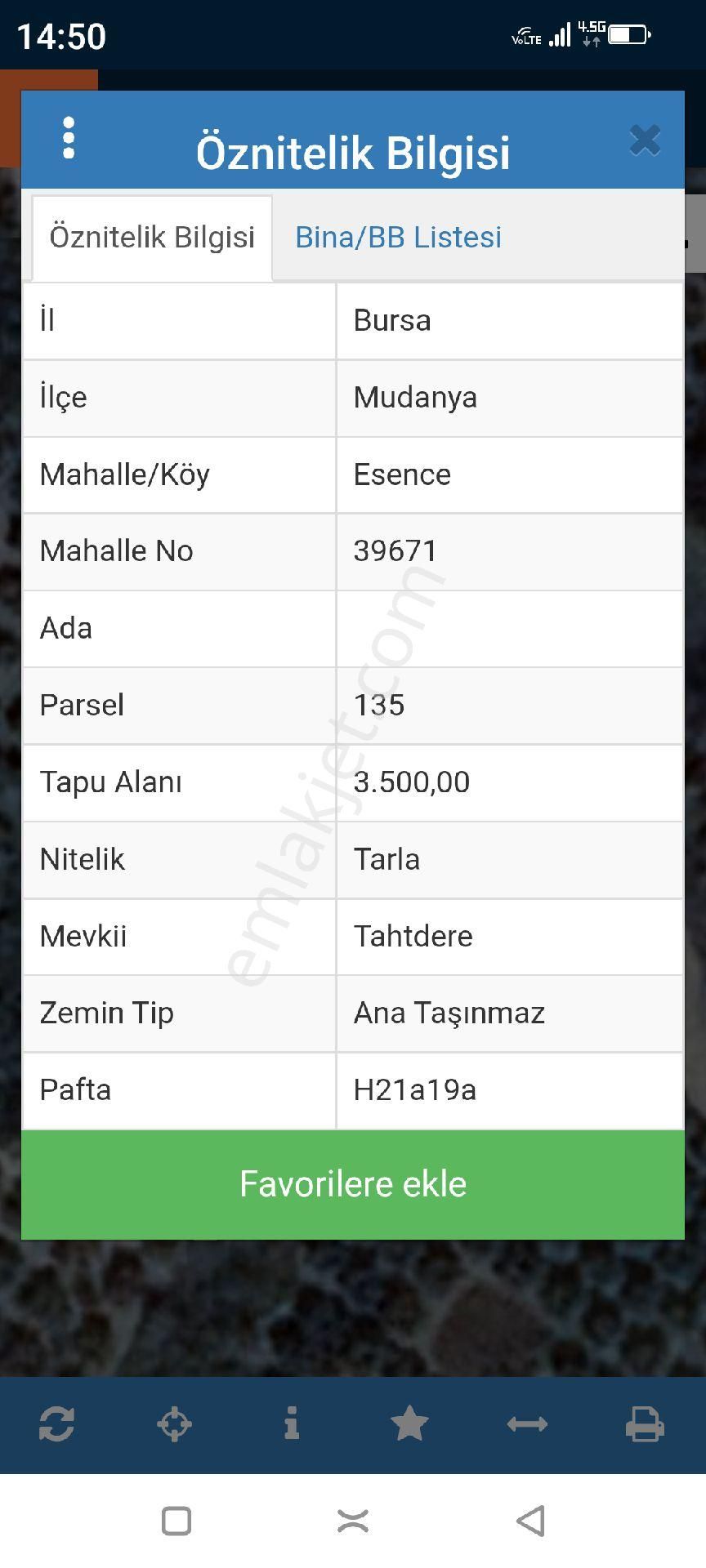 Mudanya Esence Satılık Tarla İmralı Ada Deniz Manzarali Esence Mahallesi Satılık 3.500 Mt2 Tarla