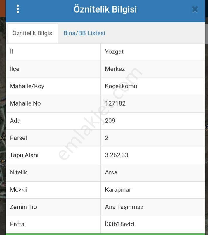 Yozgat Merkez Bahçeşehir Satılık Konut İmarlı Yozgat Merkez Köçekkömünde Satılık Hisselı Arsa