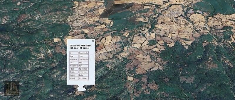 Çan Dondurma Köyü Satılık Tarla Çanakkale Çan Dondurma Köyünde 18.050 M2 Satılık Tarla