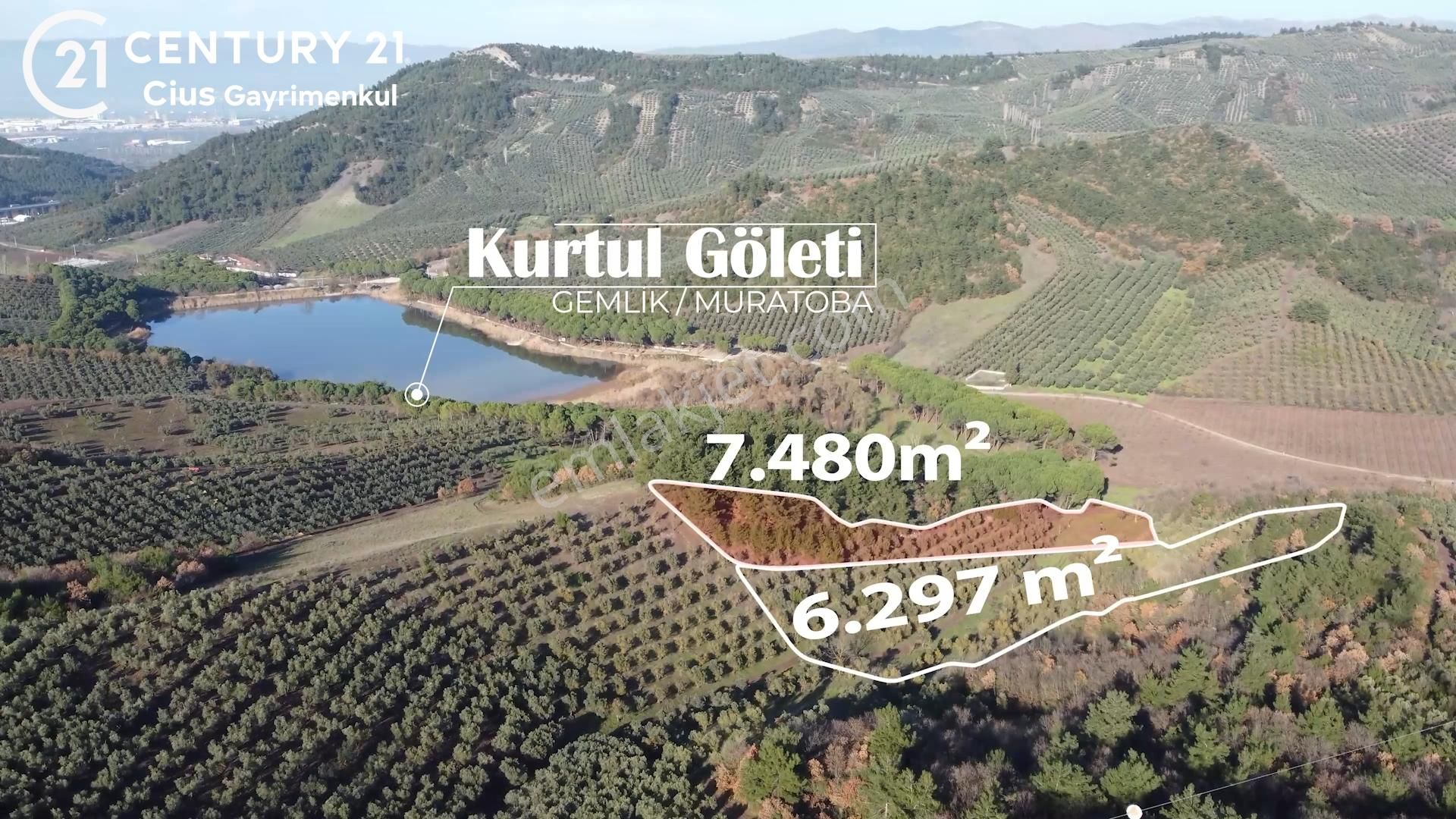 Gemlik Muratoba Satılık Tarla C21 Cius; Muratoba Kurtul Gölet 13,788 M2 Tarım Arazisi