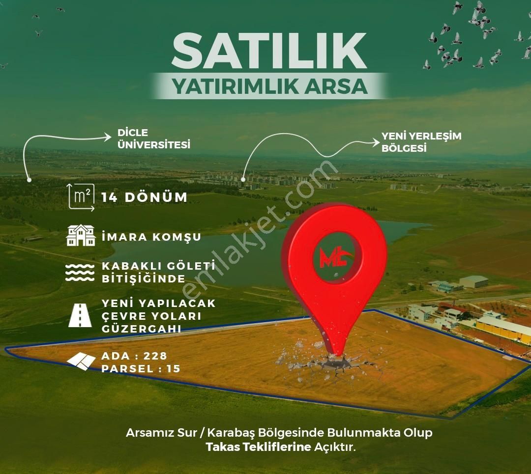 Diyarbakır Sur Satılık Arazi Diyarbakır Sur Karabaş'ta Yatırımlık Acil Satılık Fırsat Arsa