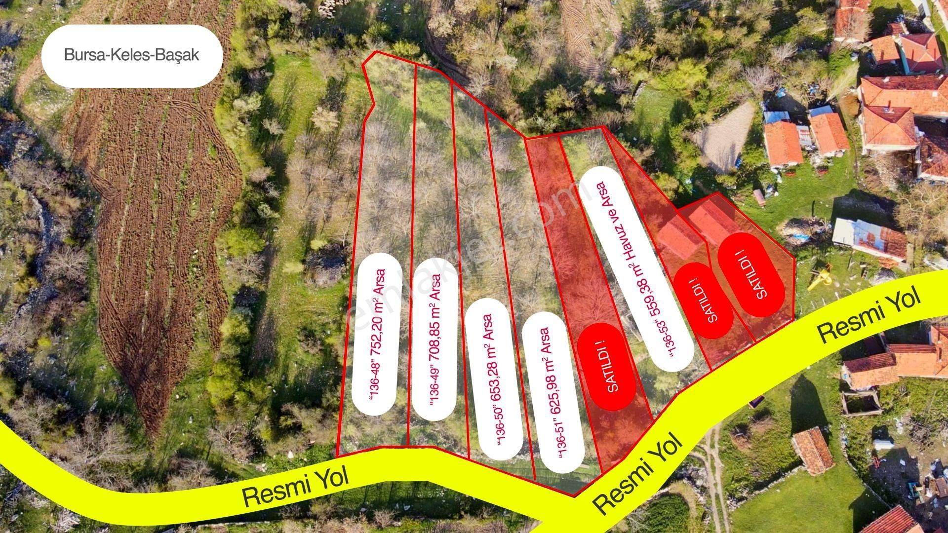 Keles Basak Satılık Konut İmarlı Uludağ Manzaralı 559 M² İmar Durumu Hazır, Havuz Ve Arsası