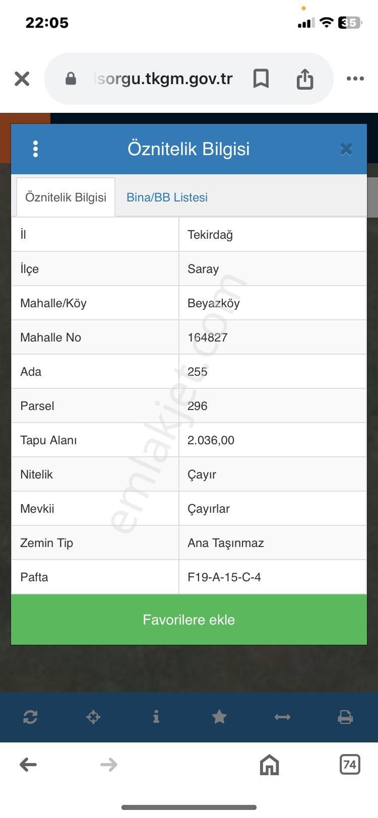 Saray Beyazköy Satılık Tarla Tekirdağ Saray Beyazköy 80 Metre Hisseli