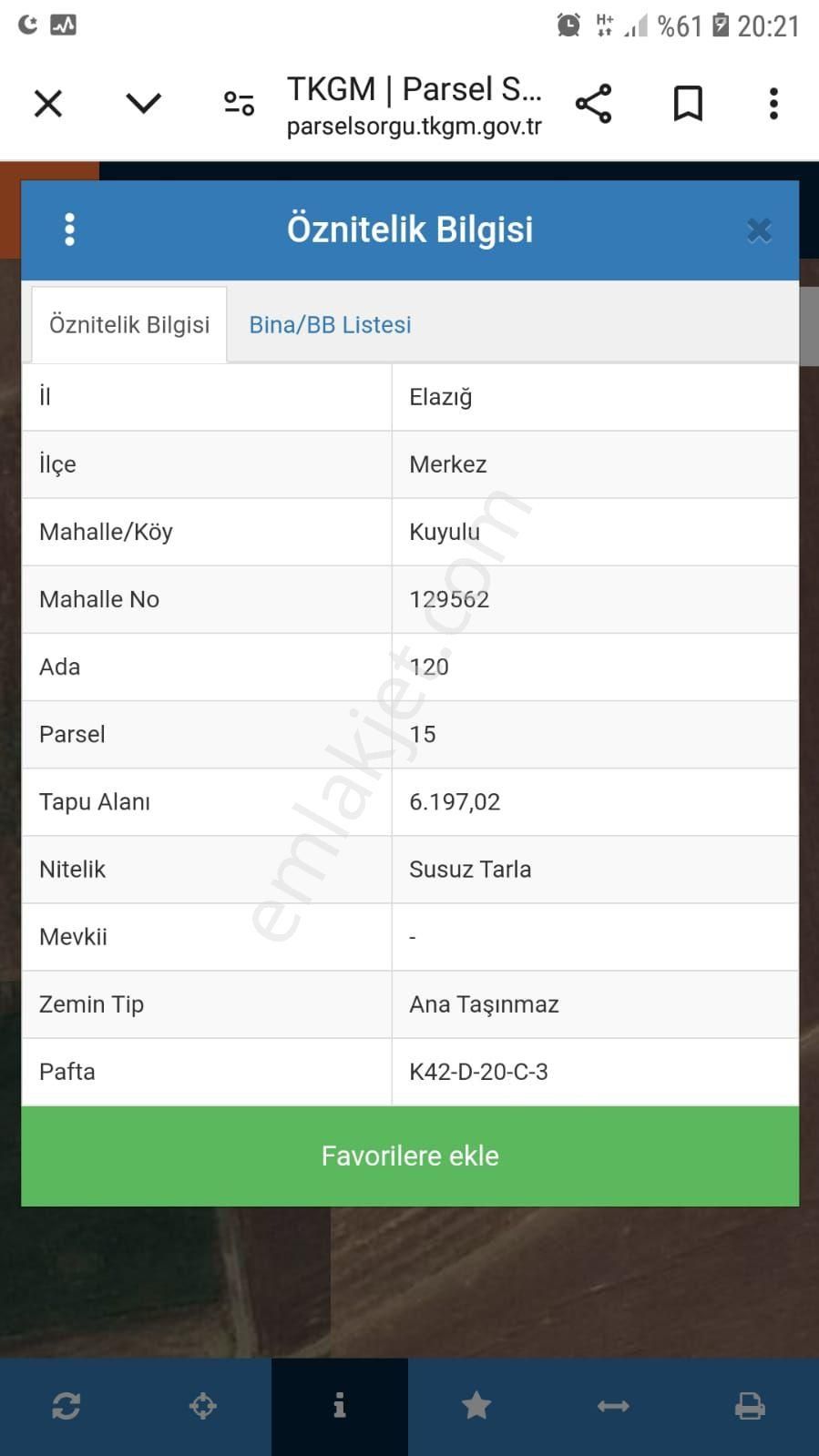 Elazığ Merkez Kuyulu Köyü Satılık Tarla Kuyuluda Fırsat Tarla