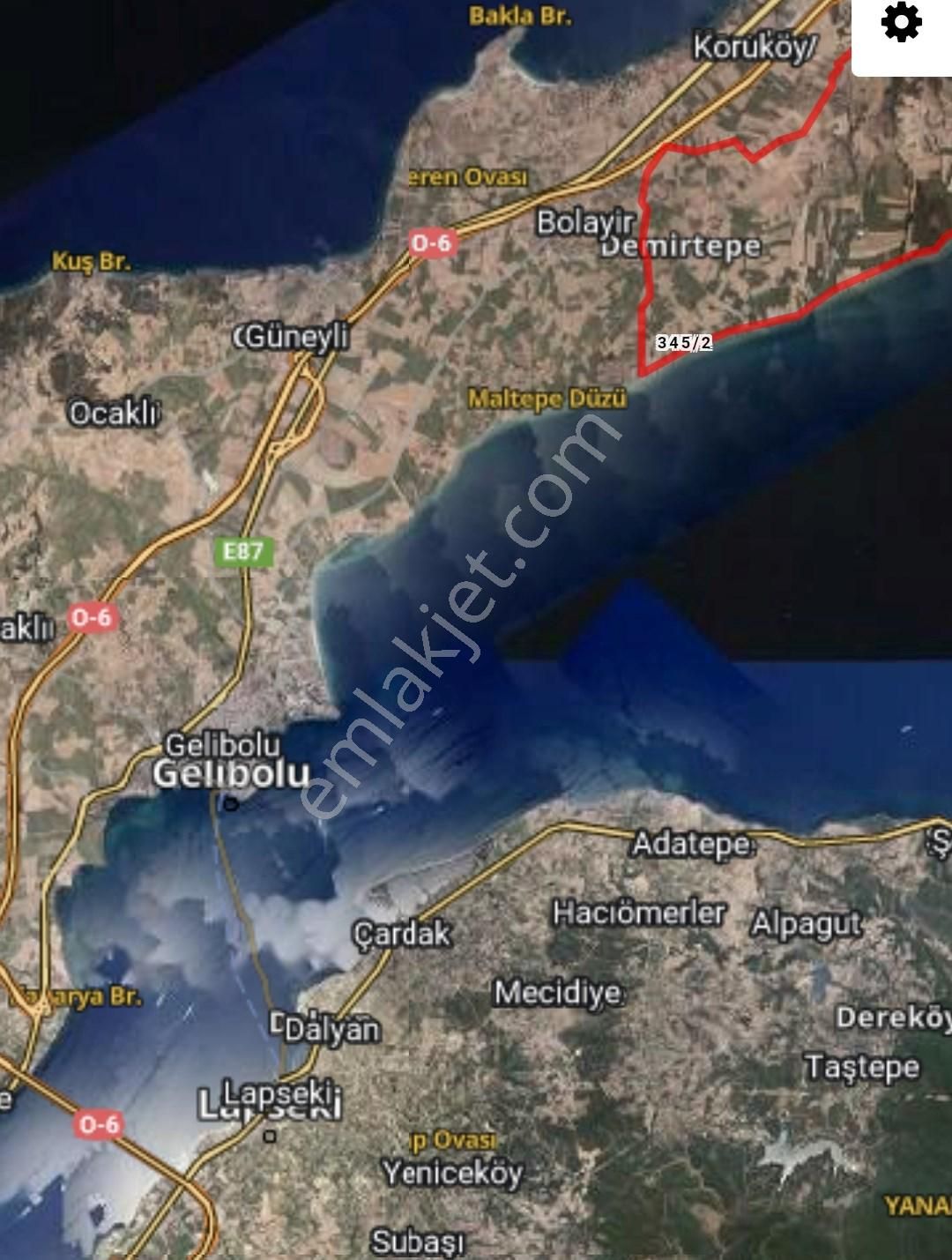 Gelibolu Demirtepe Köyü Satılık Konut İmarlı Çanakkale Gelibolu Demirtepe Satılık Arsa Denize 3.parsel