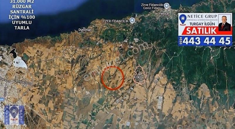 Bandırma Erikli Satılık Tarla Bandırma Erikli 'ye 1km Mesafede 31.000m2 Satılık Mükemmel Tarla